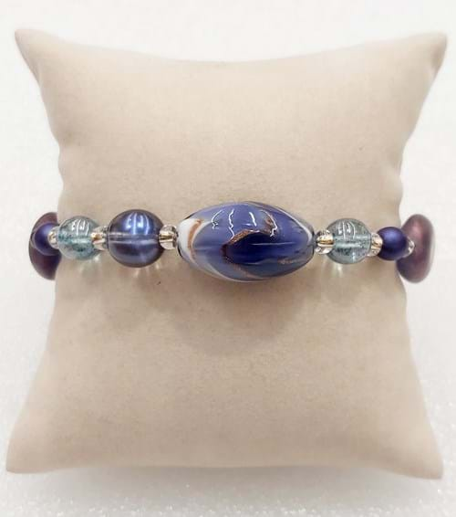 Bracciale Antica Murrina con pietre viola e azzurre