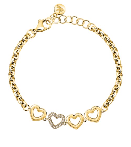 Bracciale da donna Morellato in acciaio dorato con cuori