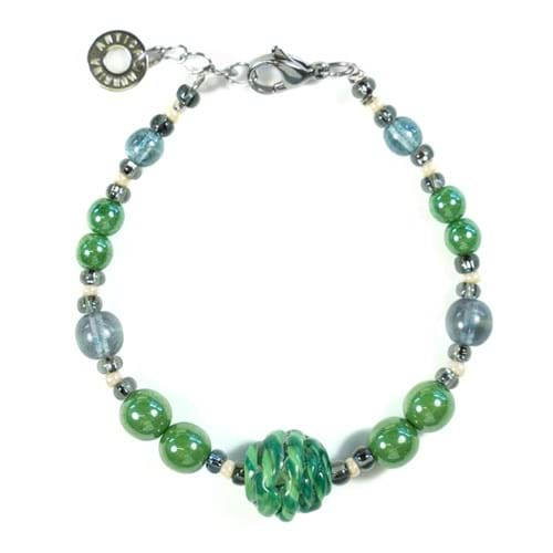 Bracciale in acciaio Antica Murrina con pietre sul tono del verde