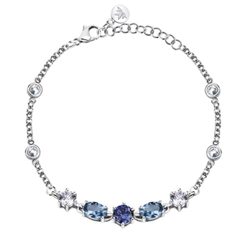 Bracciale in acciaio Morellato con pietre azzurre e viola