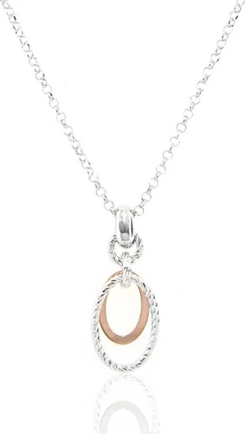 Collana con ciondolo in argento e argento rosé