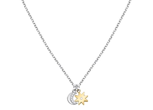 Collana in acciaio Morellato con ciondoli a forma di luna e di stella