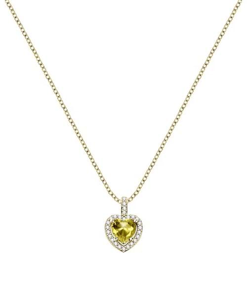 Collana in argento dorato Morellato con cuore giallo